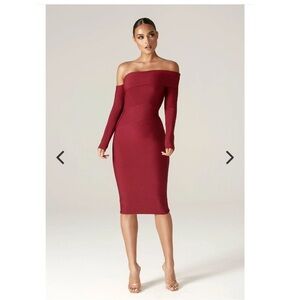 ALIEVA Shiva bandage dress maroon